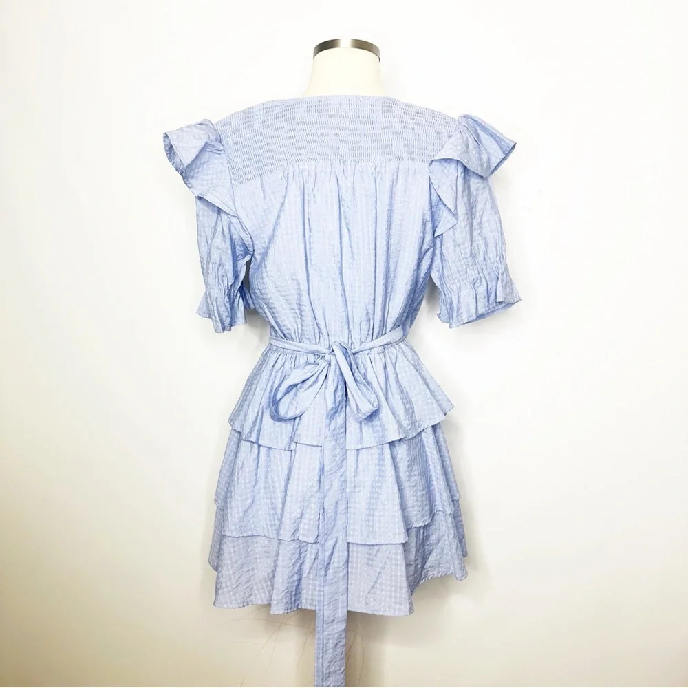 Tularosa Magnolia Wrap Dress in Powder Blue Size Small - Picture 5 of 8